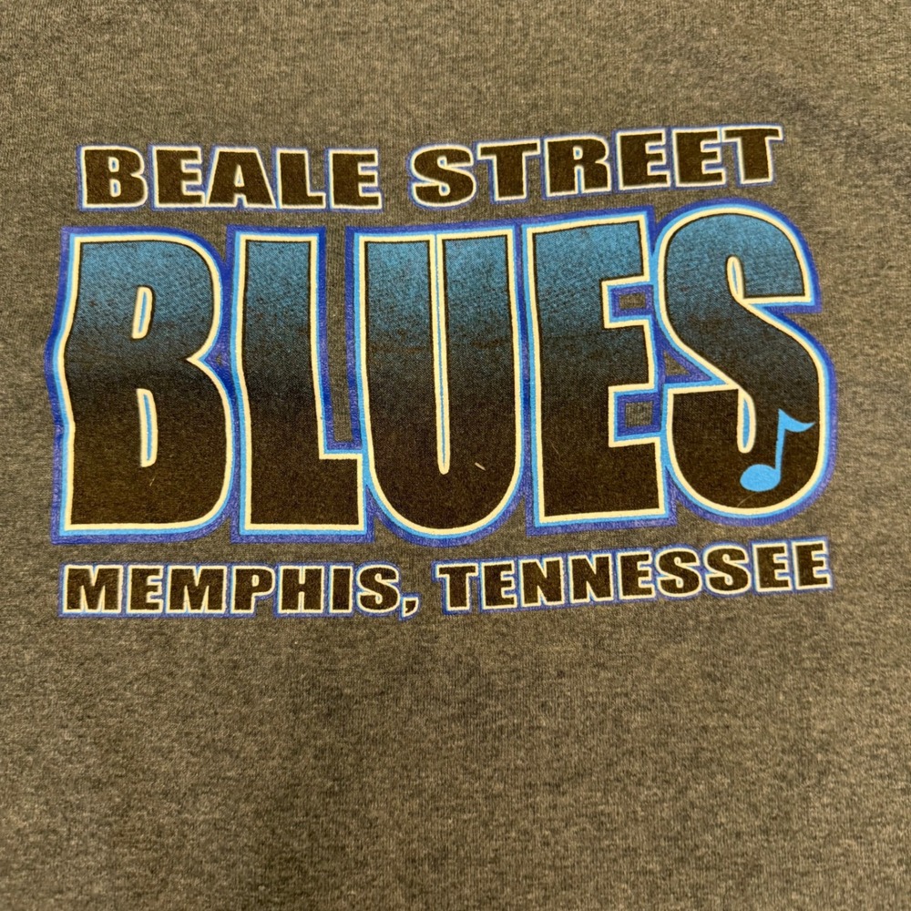 Gildan Beale Street Blues Memphis Tennessee Graphic T-Shirt Mens XL vintage - Picture 2 of 6